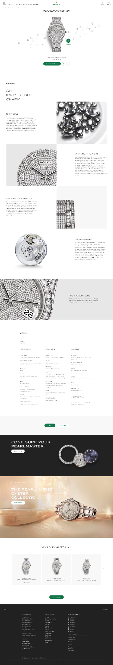 Rolex example of a longer landing page