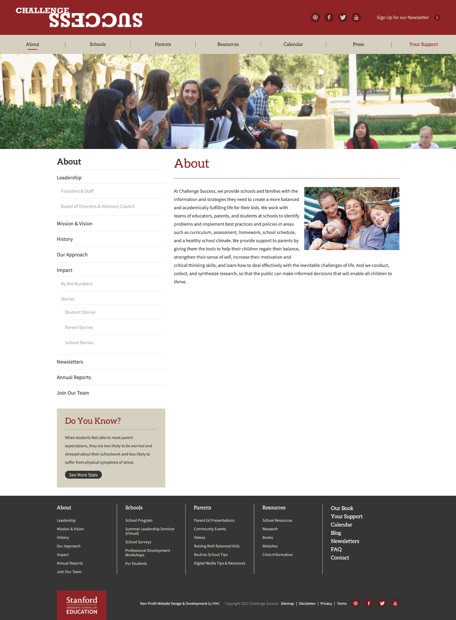 Website example with outdated design